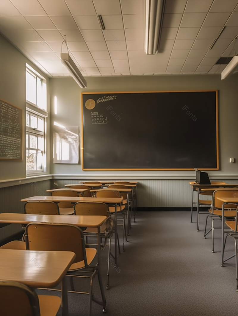 灰色老旧教室课桌椅黑板静物拍摄,高清,摄影图,摄影图片,图片大全,摄影图免费下载